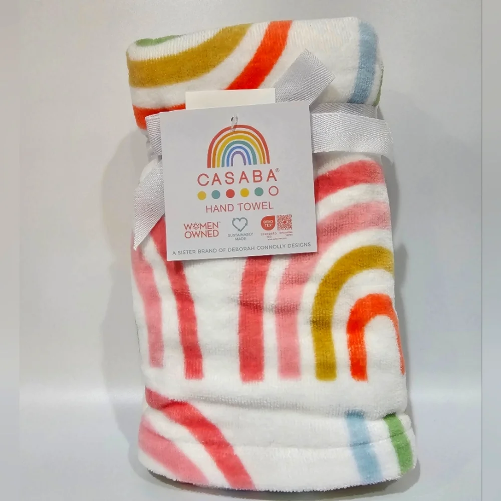 2 Pc RAINBOW Bath Hand Towel Set by Casaba New